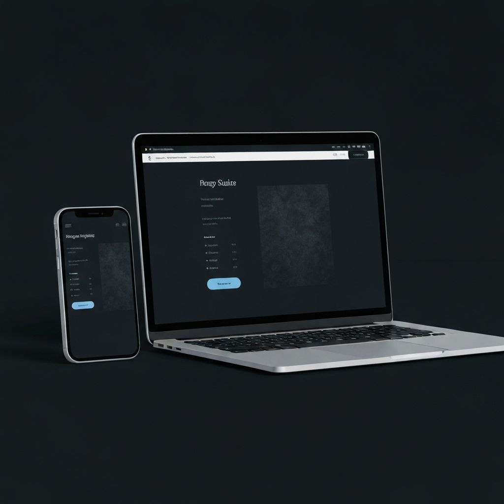 Premium responsive website displayed on laptop and mobile devices